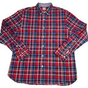 Bonobos Standard Fit Shirt Men’s Size L Red Plaid Button Down Long Sleeve Cotton